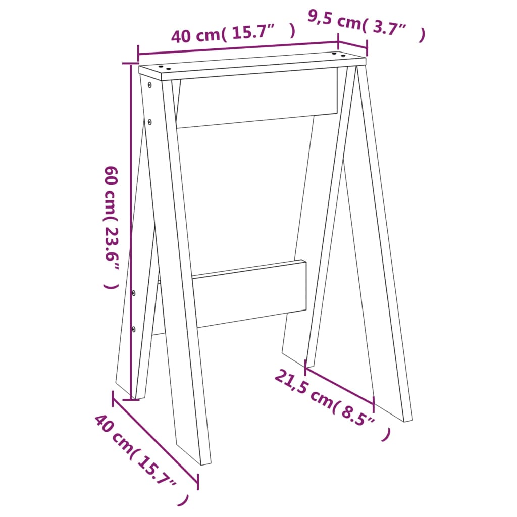 Bancos 2 pcs 40x40x60 cm pinho maciço