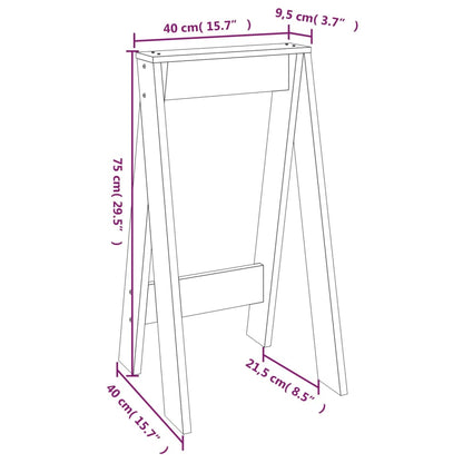 Bancos 2 pcs 40x40x75 cm pinho maciço branco