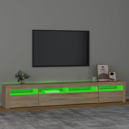 Móvel de TV com luzes LED 240x35x40 cm carvalho sonoma