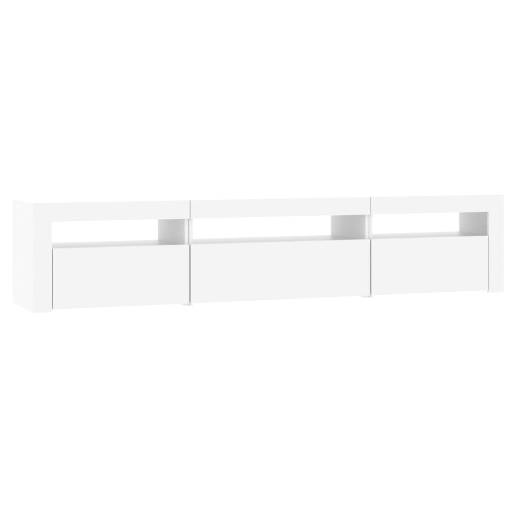 Móvel de TV com luzes LED 195x35x40 cm branco