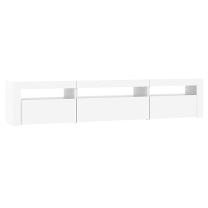 Móvel de TV com luzes LED 195x35x40 cm branco