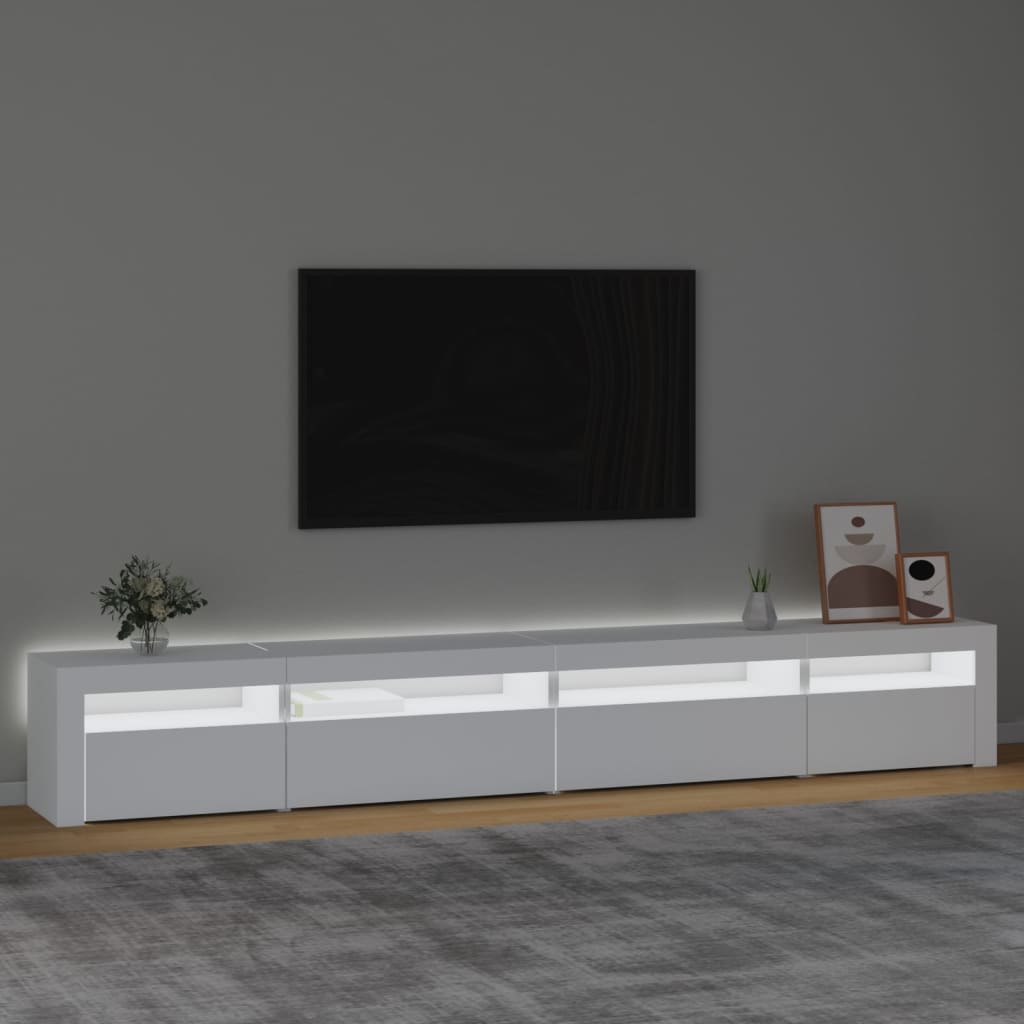 Móvel de TV Sophia com Luzes LED de 270cm - Branco - Design Moderno