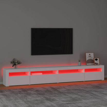 Móvel de TV Sophia com Luzes LED de 270cm - Branco - Design Moderno