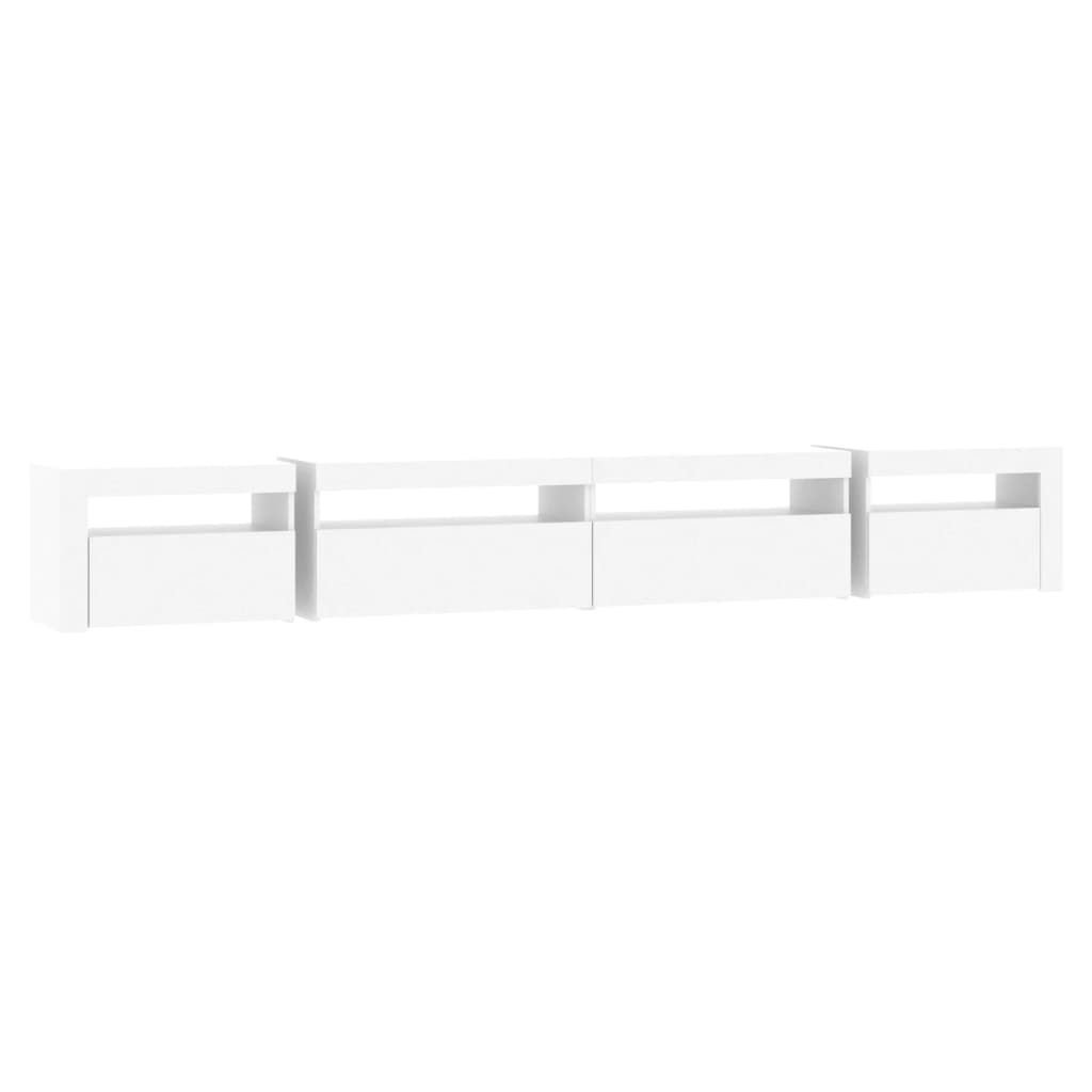 Móvel de TV Sophia com Luzes LED de 270cm - Branco - Design Moderno