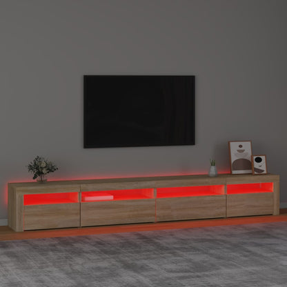 Móvel de TV com luzes LED 270x35x40 cm carvalho sonoma