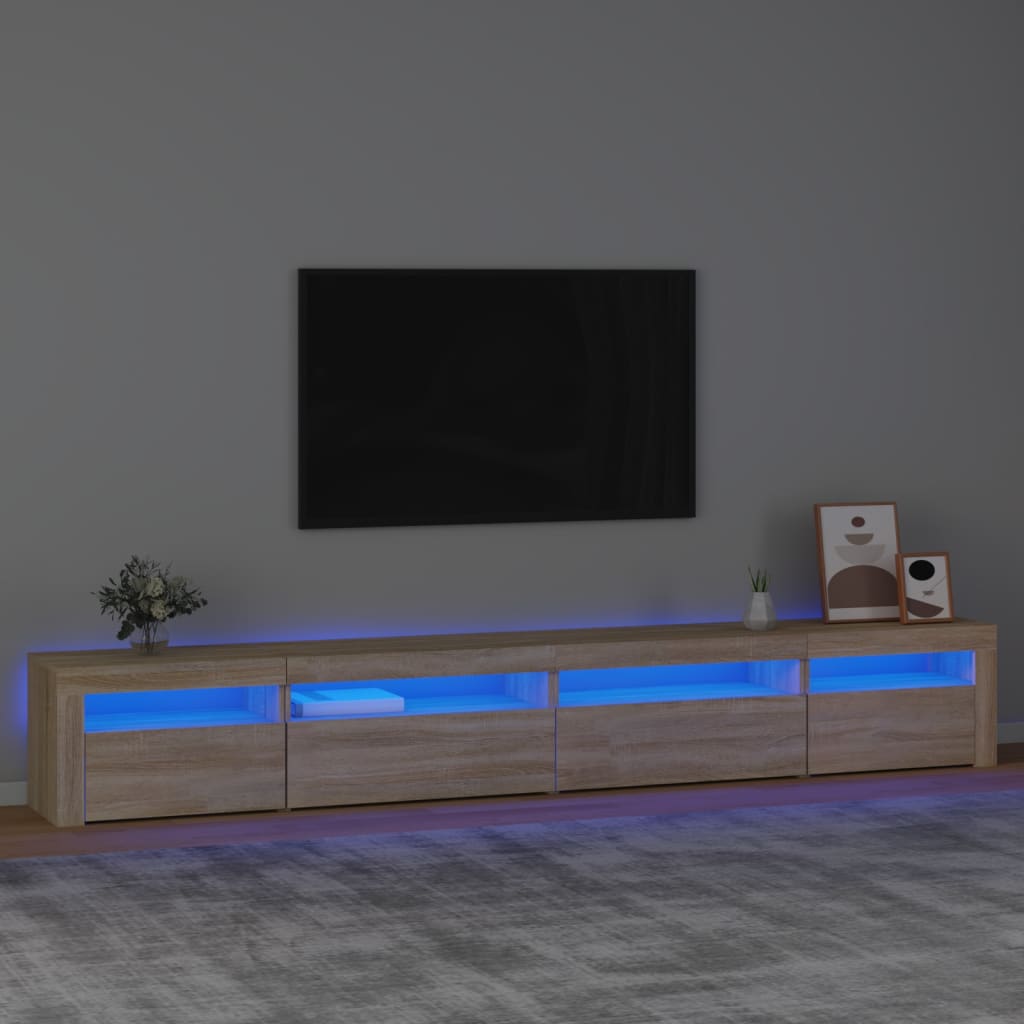 Móvel de TV com luzes LED 270x35x40 cm carvalho sonoma