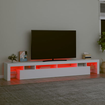 Móvel de TV Phila com Luzes LED 260 cm - Branco - Design Moderno