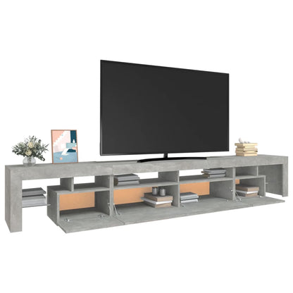 Móvel de TV Phila com Luzes LED 260 cm - Cinzento Cimento - Design Moderno