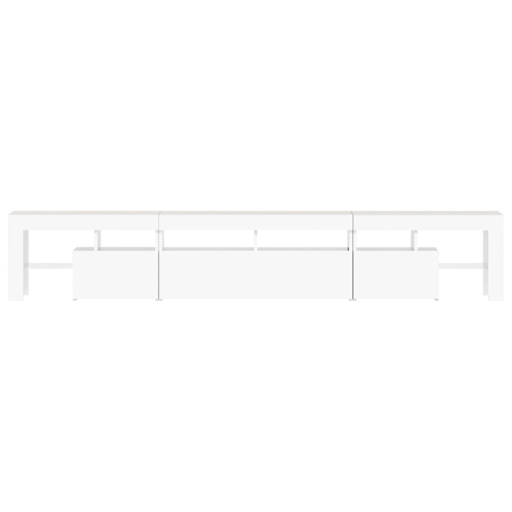 Móvel de TV com luzes LED 230x36,5x40 cm branco