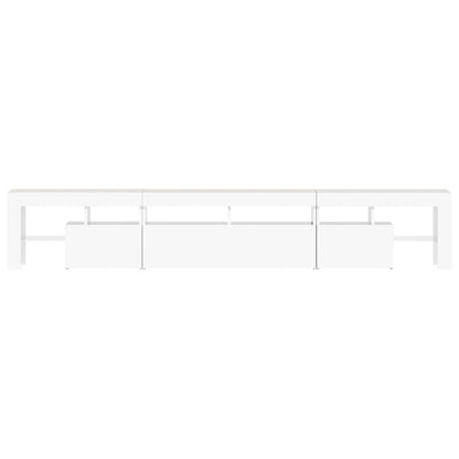 Móvel de TV com luzes LED 230x36,5x40 cm branco