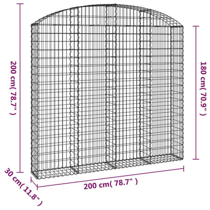 Cesto gabião arqueado 200x30x180/200 cm ferro galvanizado