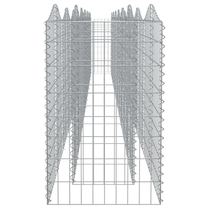 Canteiro elevado gabião arqueado 600x50x100cm ferro galvanizado