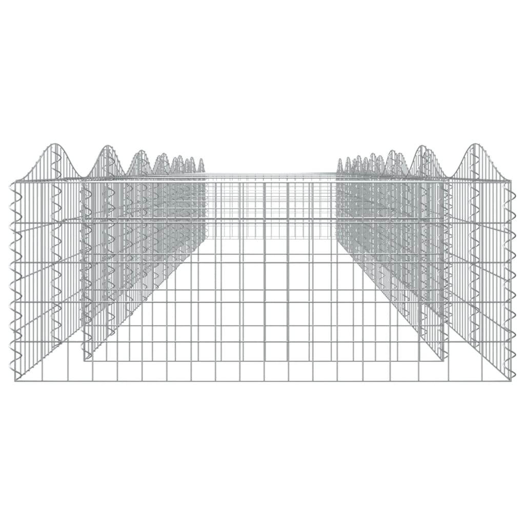 Canteiro elevado gabião arqueado 600x100x50cm ferro galvanizado