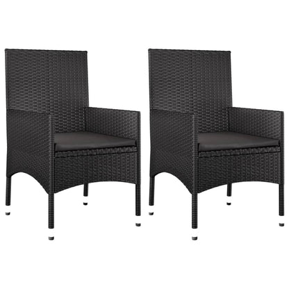 4 pcs conjunto lounge de jardim c/ almofadões vime PE preto