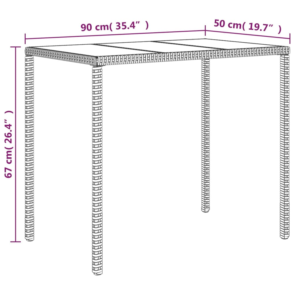 4 pcs conjunto lounge jardim c/ almofadões vime PE castanho