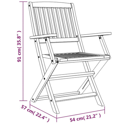 Conjunto de jantar p/ jardim 5 pcs madeira de acácia maciça