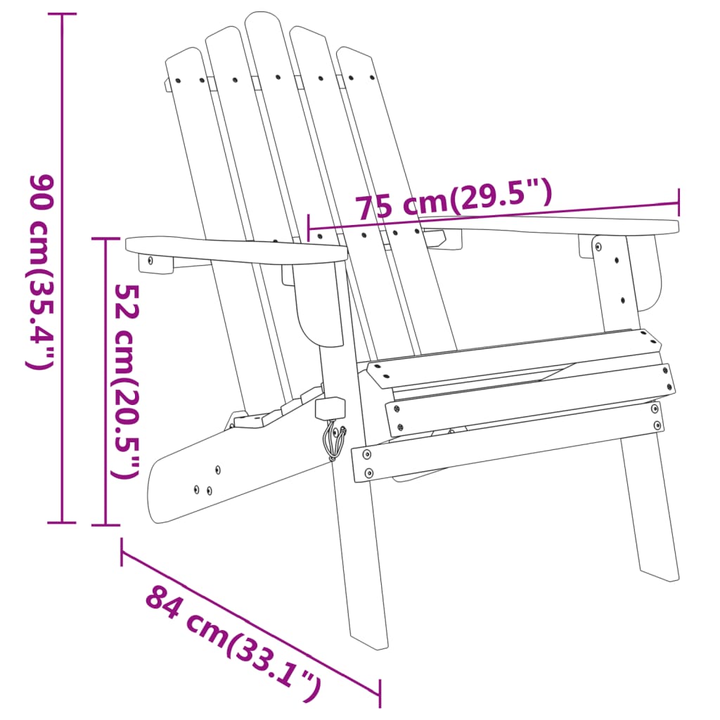 3 pcs conjunto lounge de jardim Adirondack acácia maciça