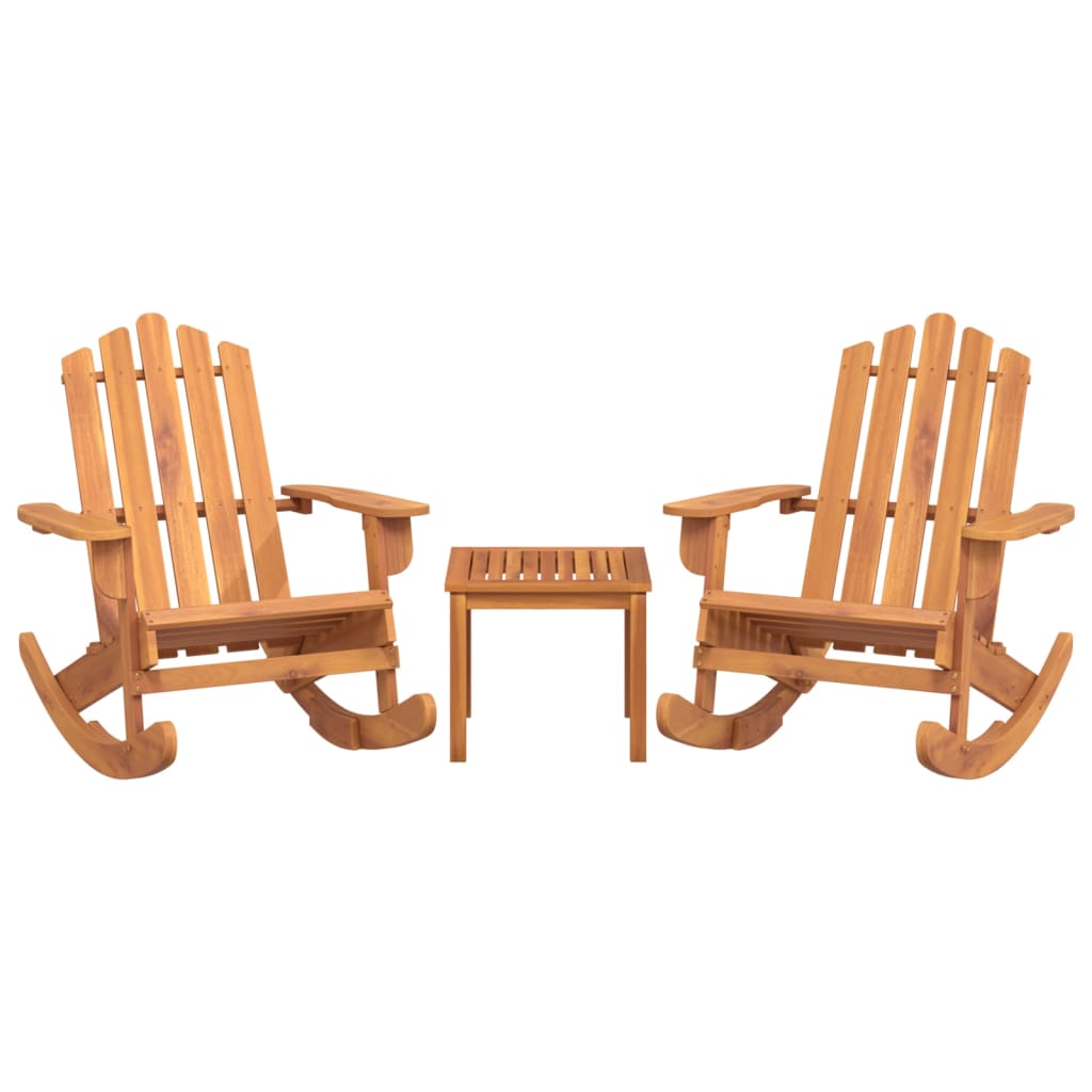 3 pcs conjunto lounge de jardim Adirondack acácia maciça