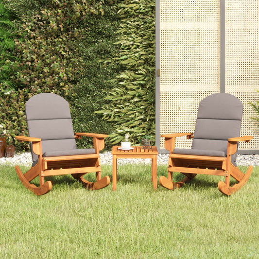 3 pcs conjunto lounge de jardim Adirondack acácia maciça