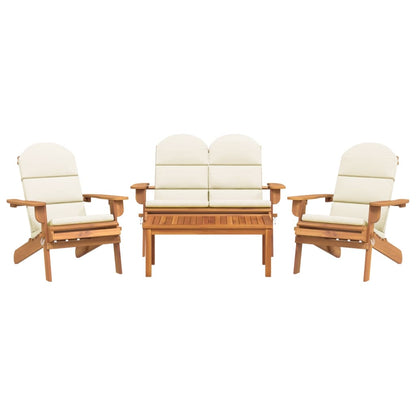 4 pcs conjunto lounge de jardim Adirondack acácia maciça