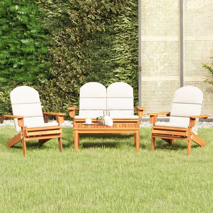 4 pcs conjunto lounge de jardim Adirondack acácia maciça