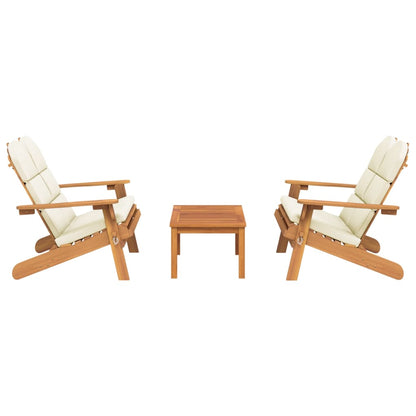 3 pcs conjunto lounge de jardim Adirondack acácia maciça