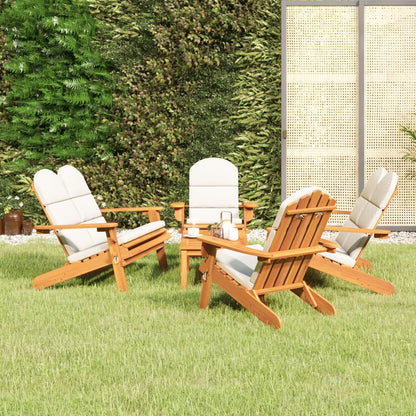 5 pcs conjunto lounge de jardim Adirondack acácia maciça