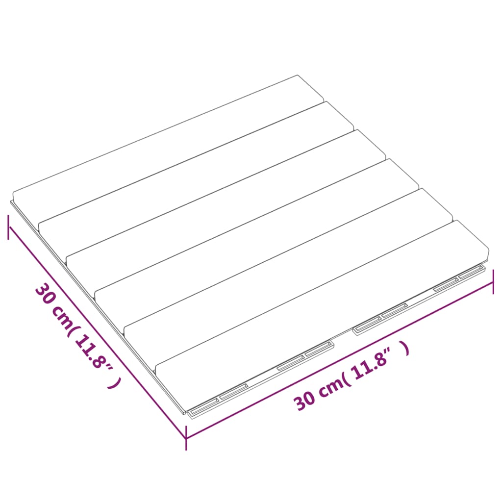 Ladrilhos de terraço 20 pcs 30x30cm teca maciça padrão vertical