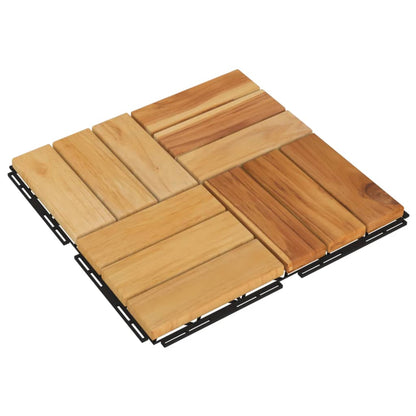 Ladrilhos de terraço 20 pcs 30x30 cm madeira de teca maciça