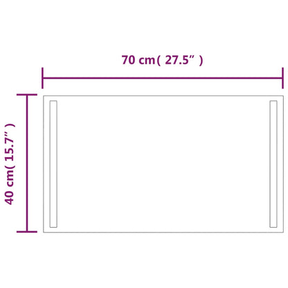 Espelho de casa de banho com luzes LED 40x70 cm