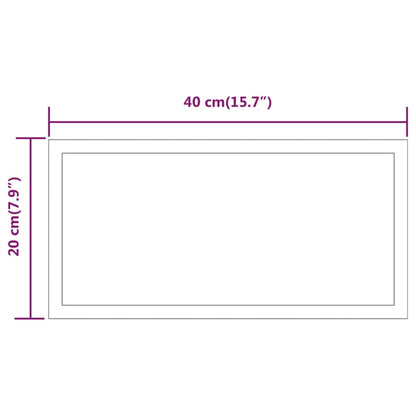 Espelho de casa de banho com luzes LED 20x40 cm