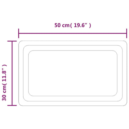 Espelho de casa de banho com luzes LED 30x50 cm