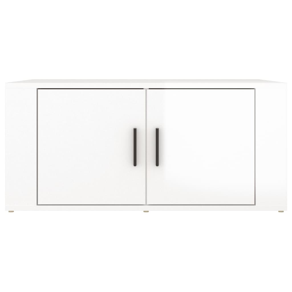 Mesa de centro 80x50x36 cm derivados madeira branco brilhante