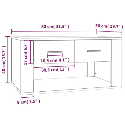 Mesa de centro 80x50x40 cm derivados de madeira branco