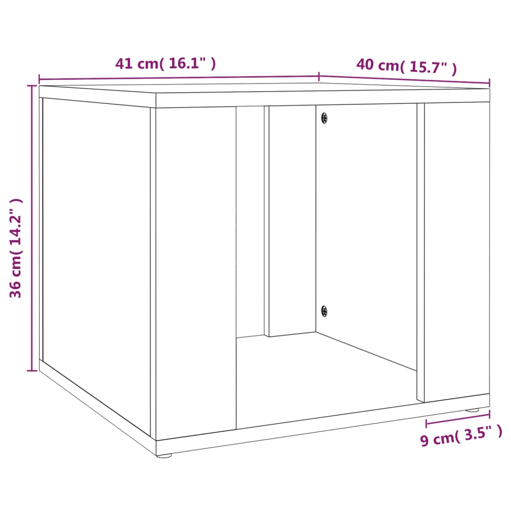 Mesa cabeceira 41x40x36 cm derivados madeira carvalho-castanho