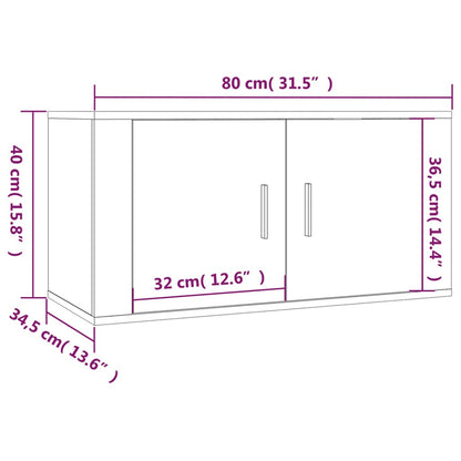 Móvel de TV de parede 80x34,5x40 cm castanho sonoma