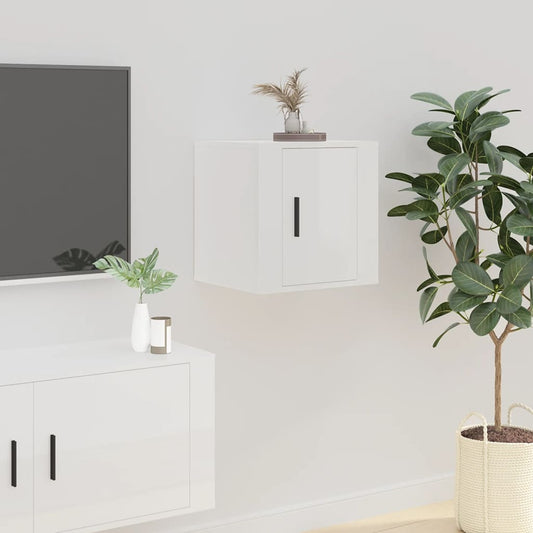 Mesa de Cabeceira Flix Suspensa - Branco Brilhante - Design Moderno