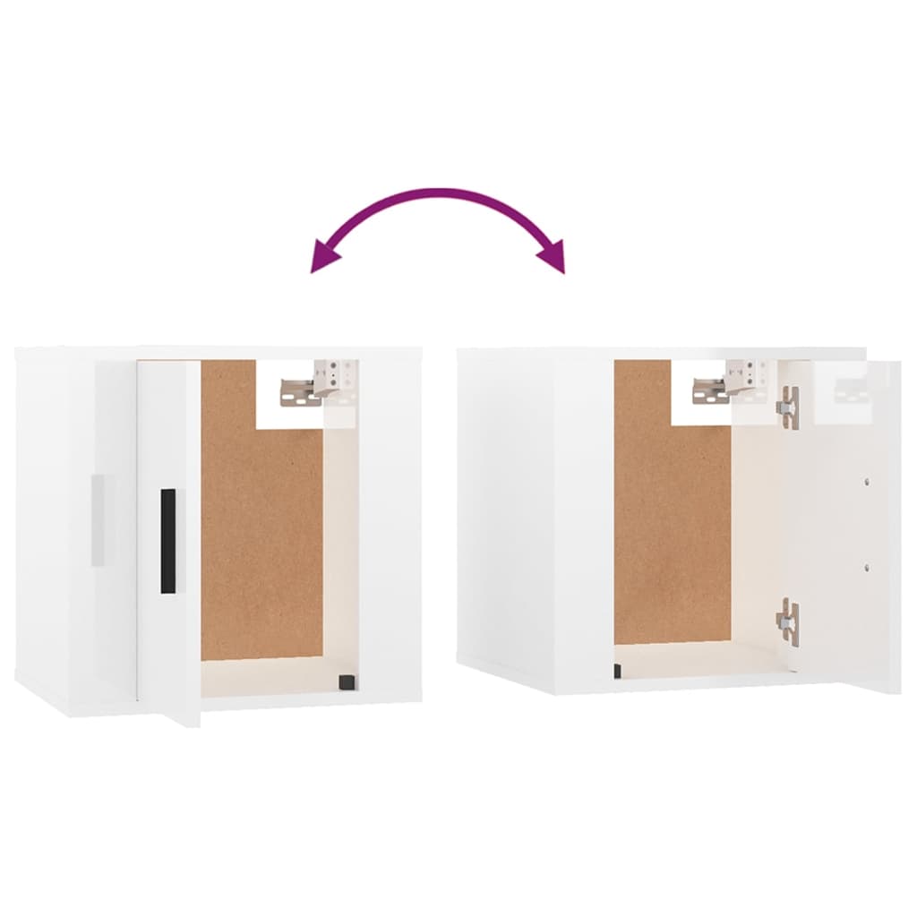 Móveis de TV para parede 2 pcs 40x34,5x40 cm branco brilhante