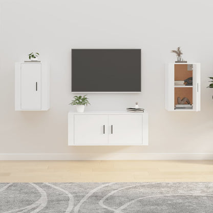 Móveis de TV de parede 2 pcs 40x34,5x60 cm branco