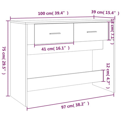 Consola de Entrada Flix - Cor Branco - 100x39x75 cm - Derivados de Madeira