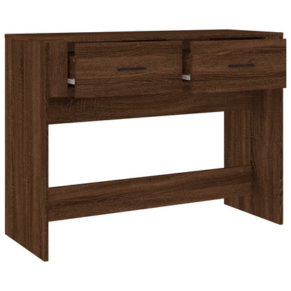 Mesa consola 100x39x75 cm derivados madeira carvalho castanho