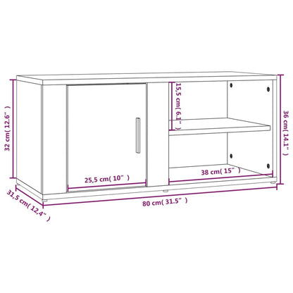 Móvel de TV 80x31,5x36 cm derivados de madeira branco brilhante