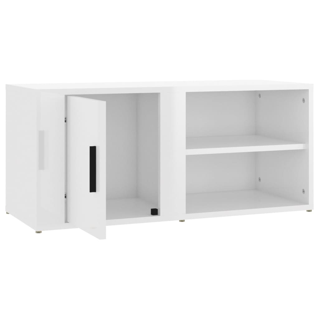 Móveis TV 2pcs 80x31,5x36 cm derivados madeira branco brilhante