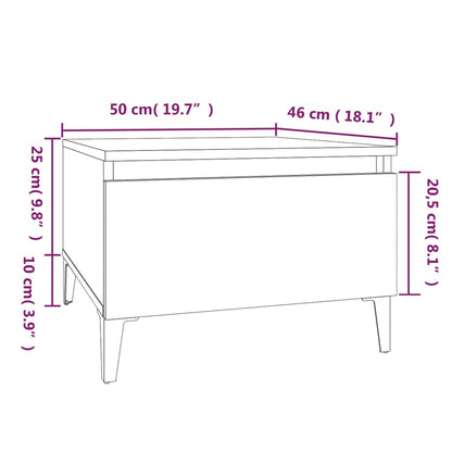 Mesas de apoio 2 pcs 50x46x35cm deriv. madeira branco brilhante