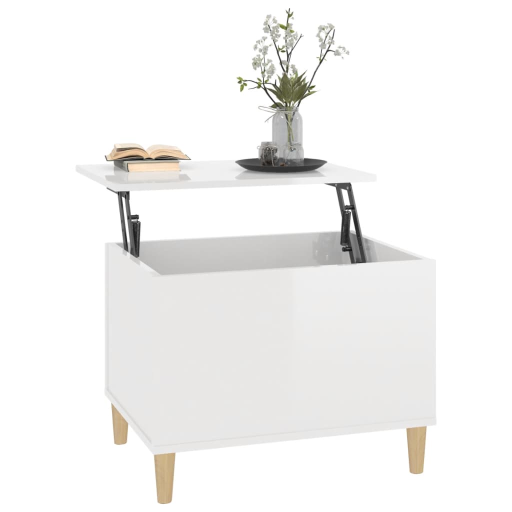 Mesa centro 60x44,5x45 cm derivados de madeira branco brilhante