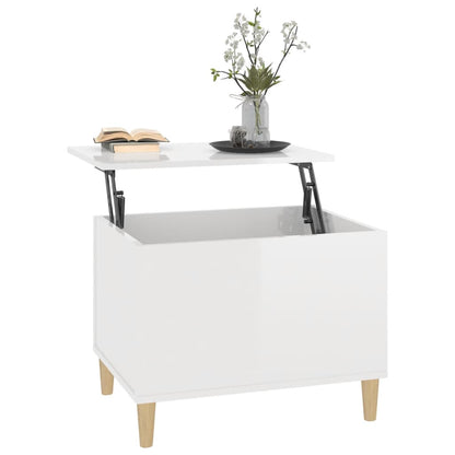 Mesa centro 60x44,5x45 cm derivados de madeira branco brilhante