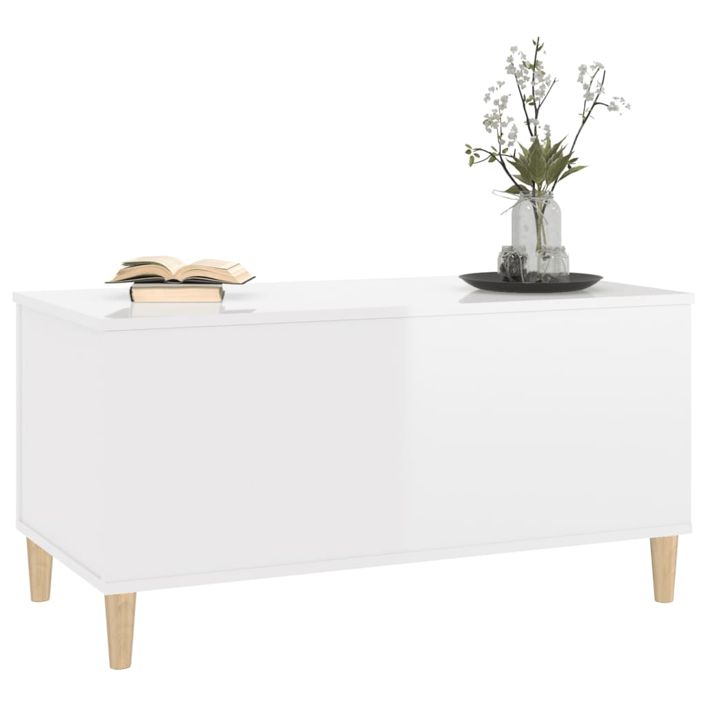 Mesa centro 90x44,5x45 cm derivados de madeira branco brilhante