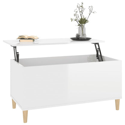 Mesa centro 90x44,5x45 cm derivados de madeira branco brilhante