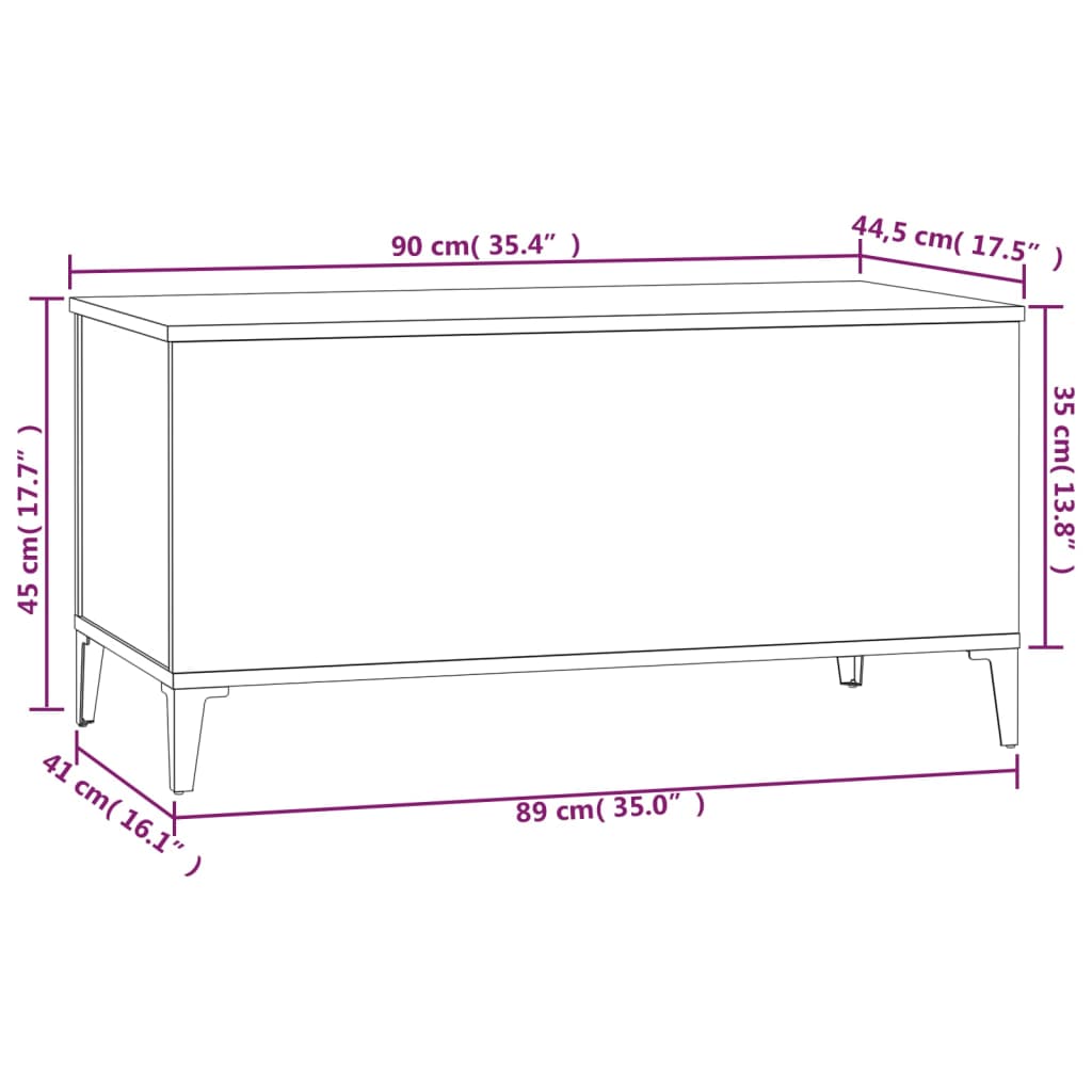 Mesa de centro 90x44,5x45 cm derivados de madeira branco