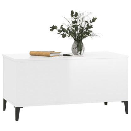 Mesa centro 90x44,5x45 cm derivados de madeira branco brilhante